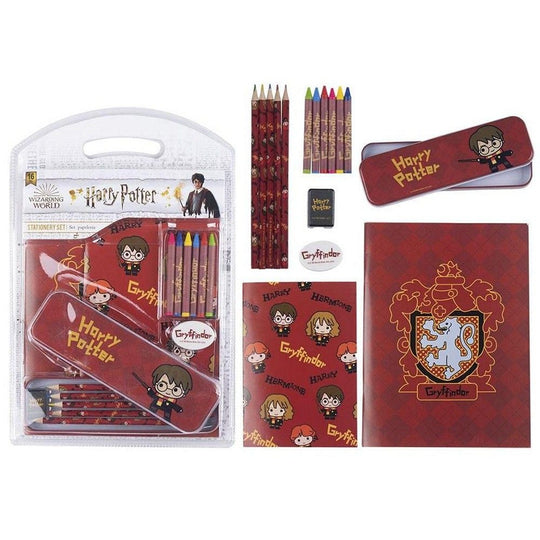 Conjunto escolar de 16 peças de papelaria Harry Potter